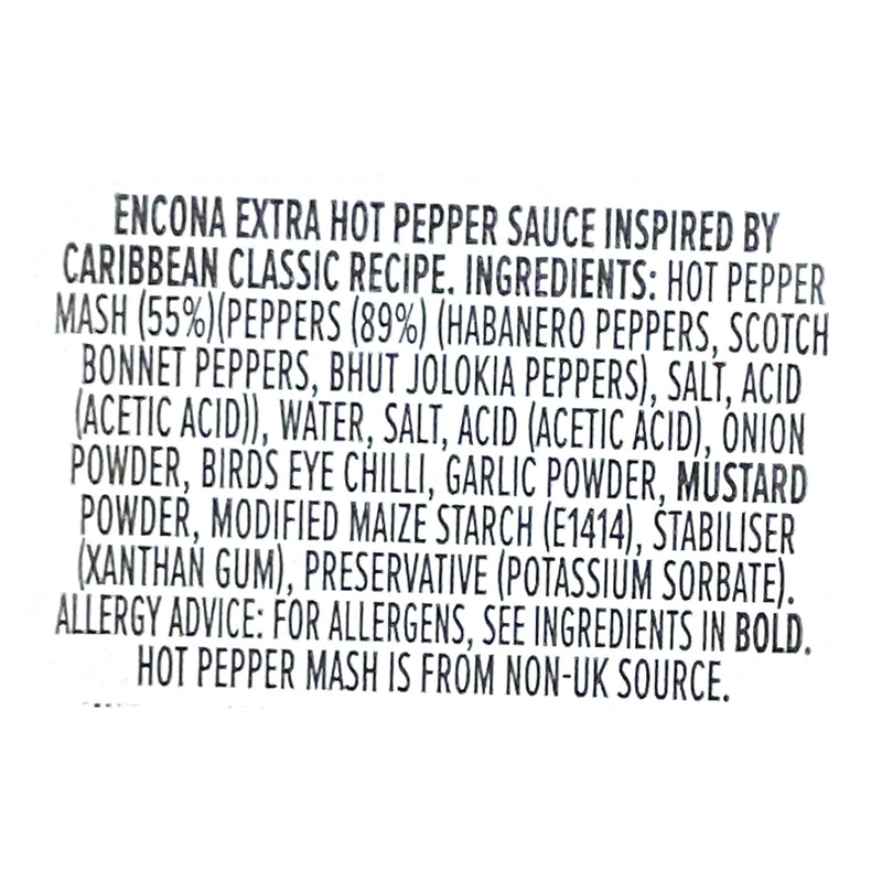 Encona West Indian Exxxtra Hot Pepper Sauce 142ml