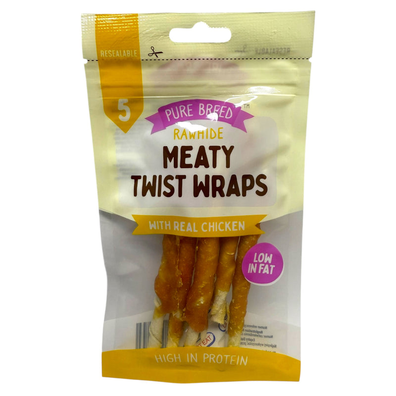 Purebreed Meaty Twist Wraps Chicken 5pk