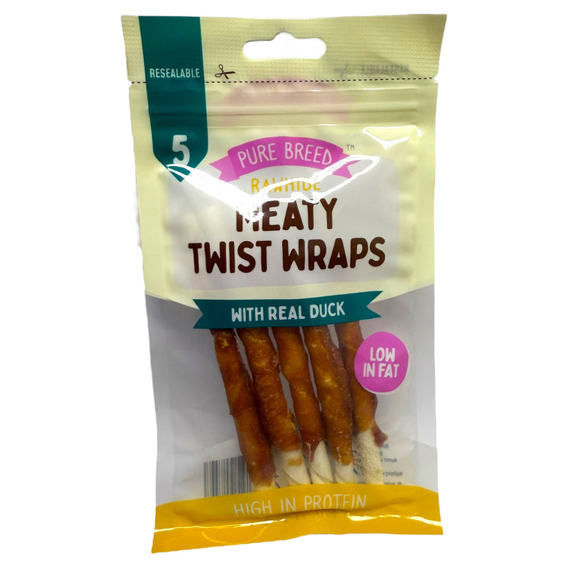 Purebreed Meaty Twist Wraps Duck 5pk