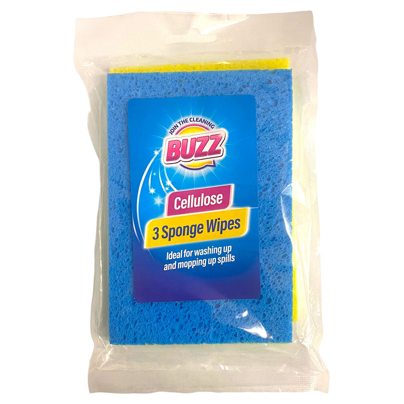 Buzz Cellulose Sponge Wipes 3pk