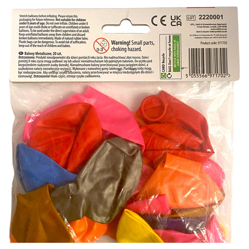 Jaunty Metallic Balloons x 20