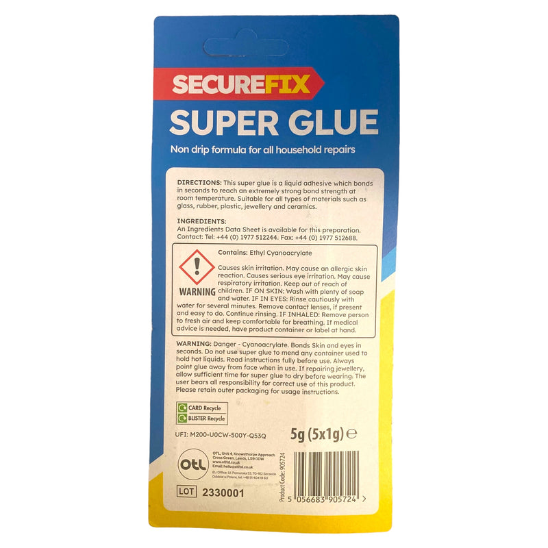 SecureFix Super Glue 5pk