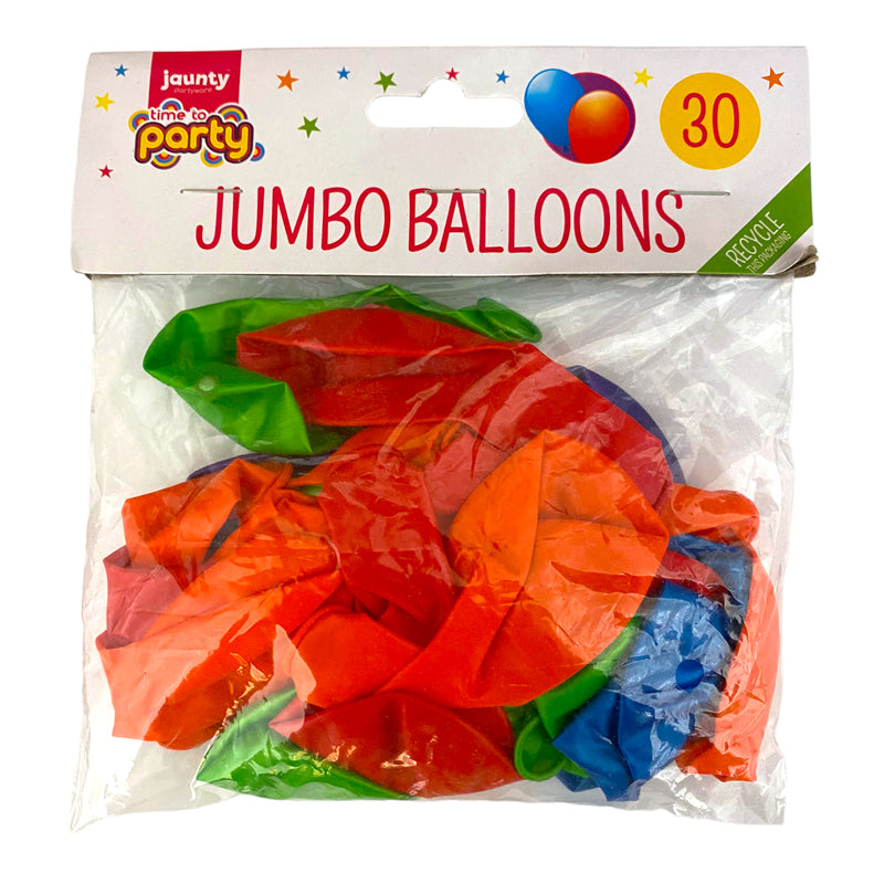 Jaunty Jumbo Balloons x 30