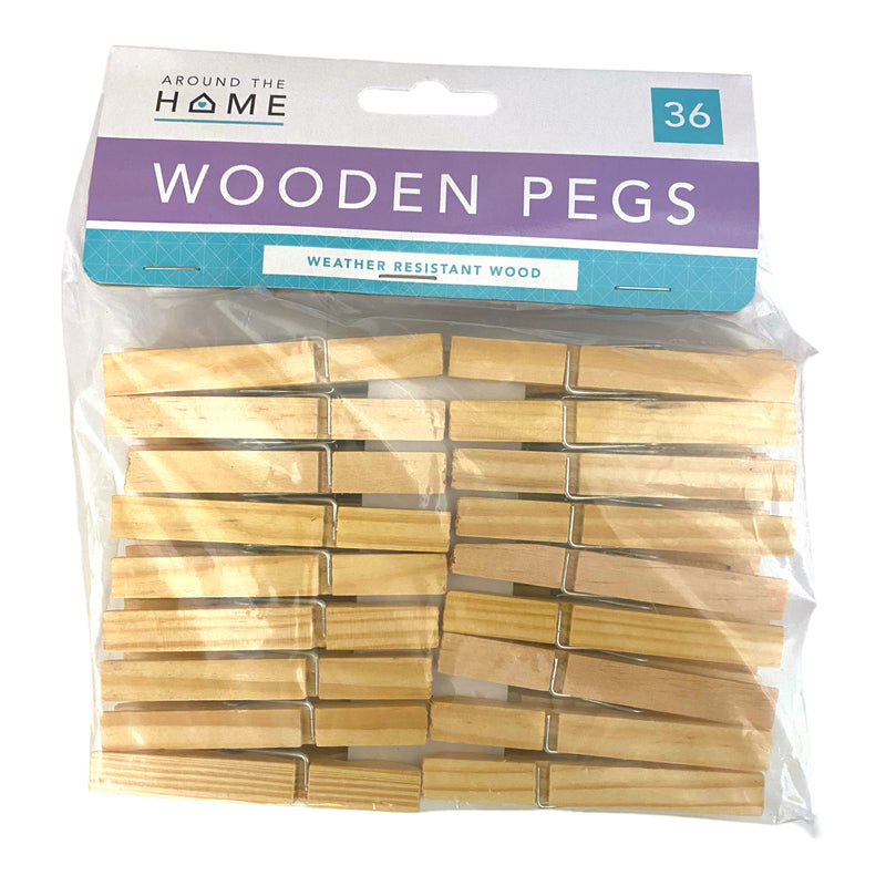 Around The Home Wooden Pegs x 36