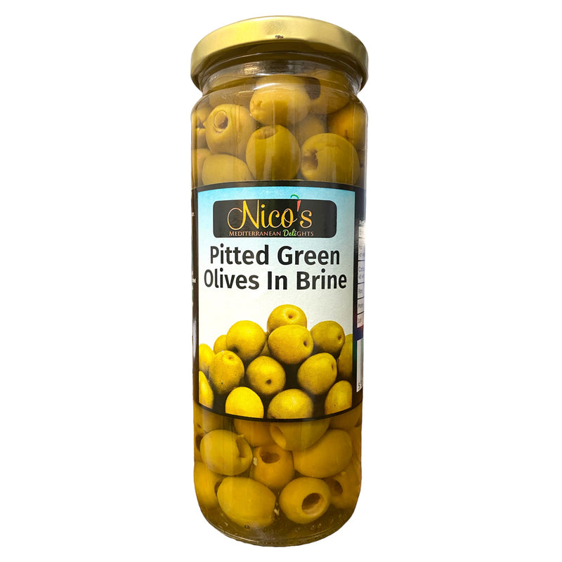 Nicos Pitted Green Olives 460g