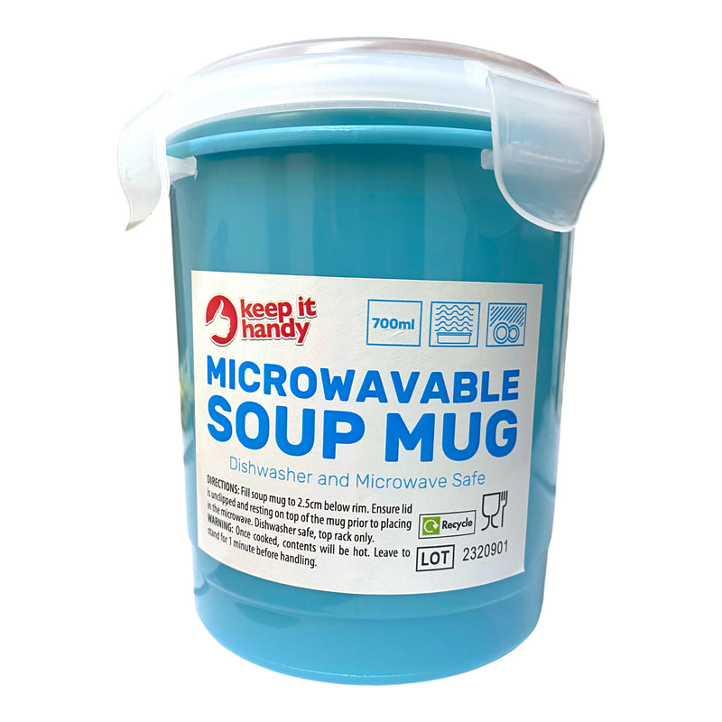 Microwavable Soup Mug BLUE 700ml