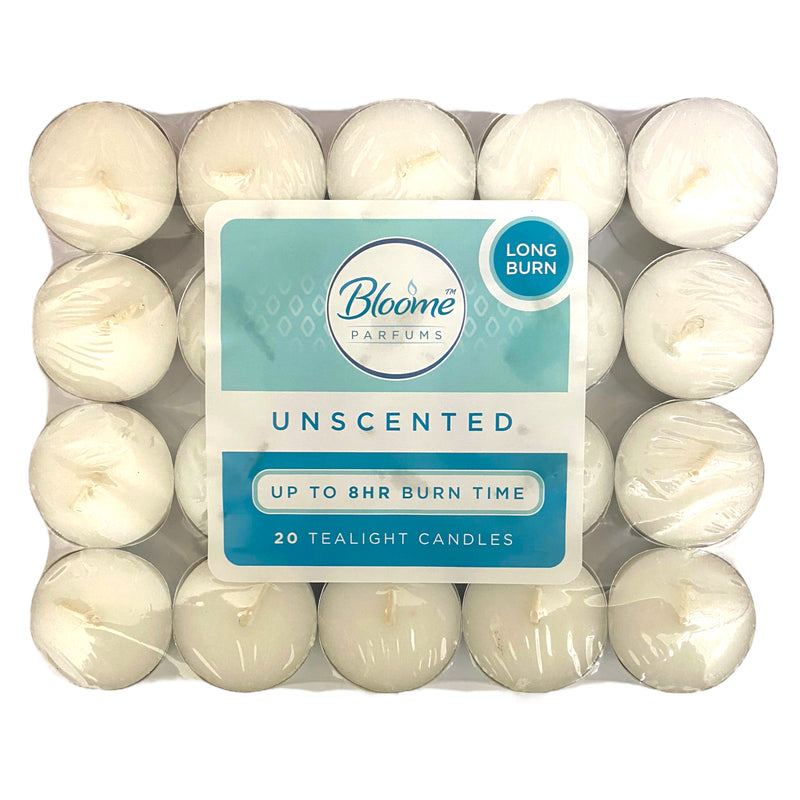 Bloome Long Burn Tea Light Candles Unscented x 20