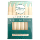 Bloome Long Burn Household Candles Unscented x 12