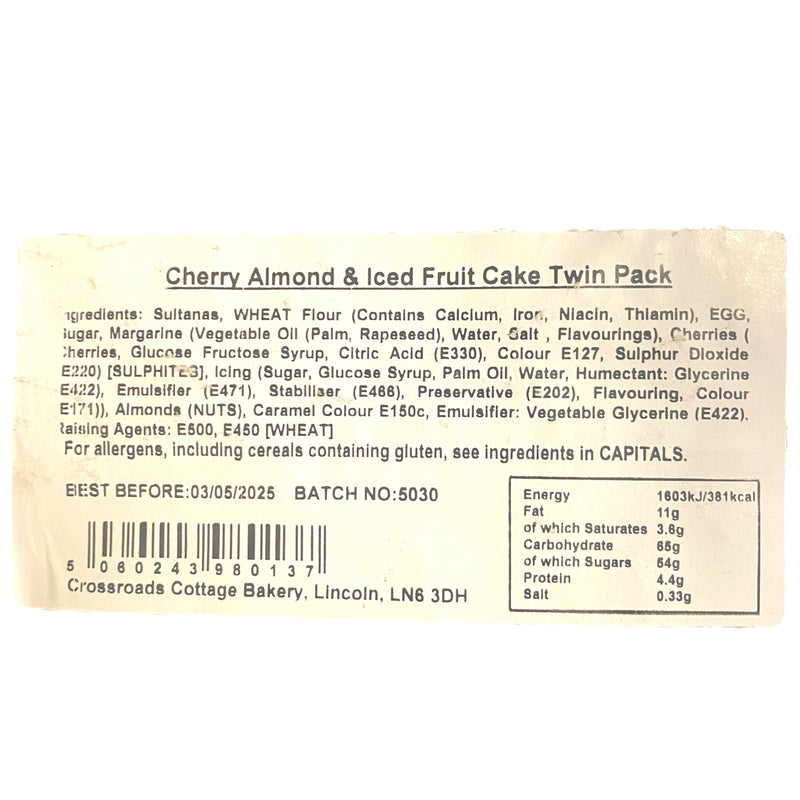 Crossroads Cottage Christmas Fruit Cake Twin Pack 660g