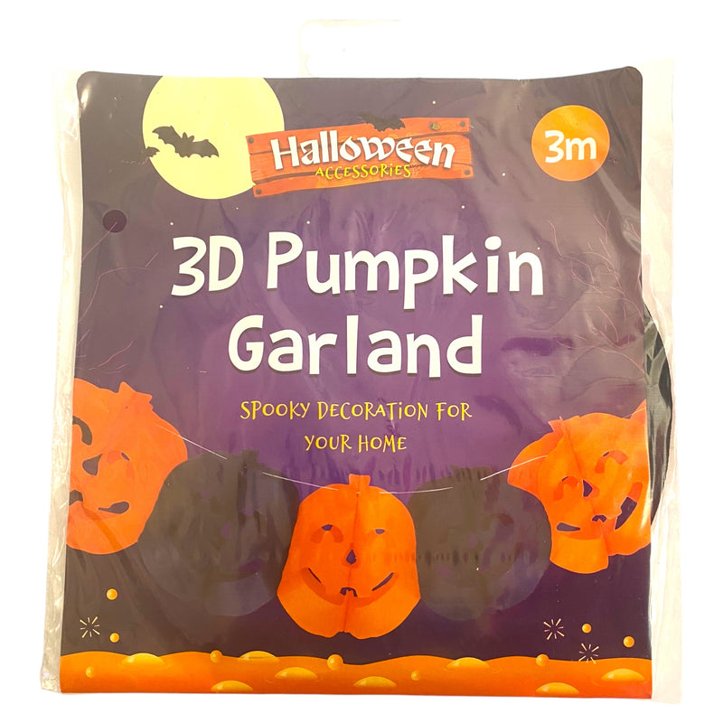 Halloween 3D Pumpkin Garland 3m