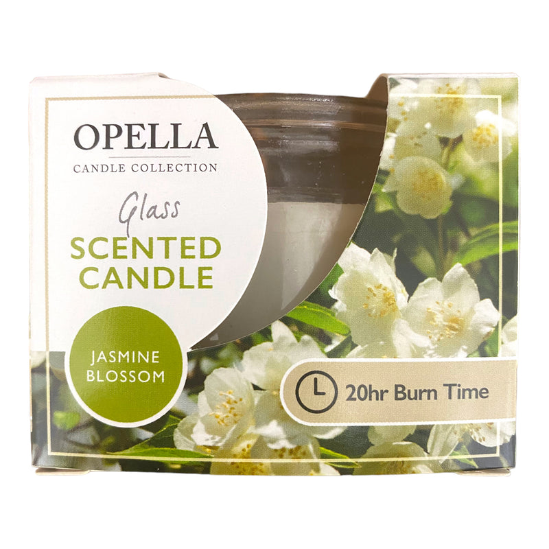 Opella Glass Scented Small Candle Jasmine Blossom 20hrs