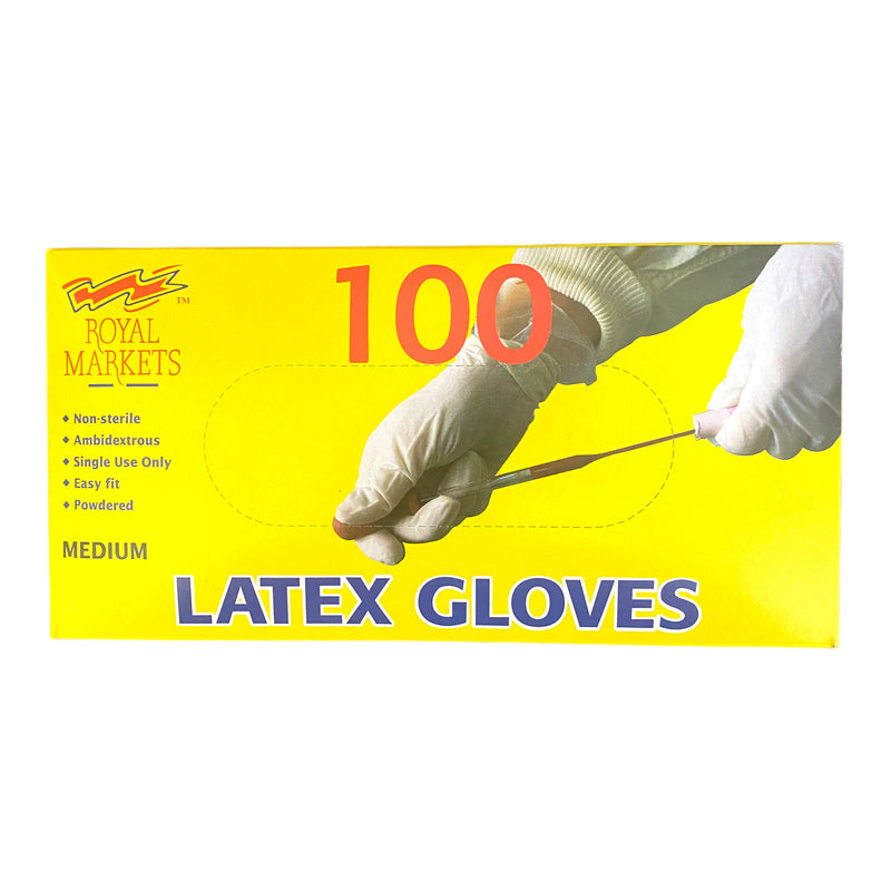 Medium Latex Gloves x 100