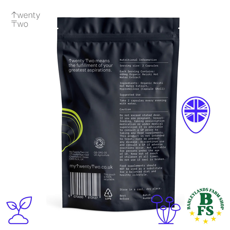 Twenty Two Organic Reishi Supplement 60 Capsules