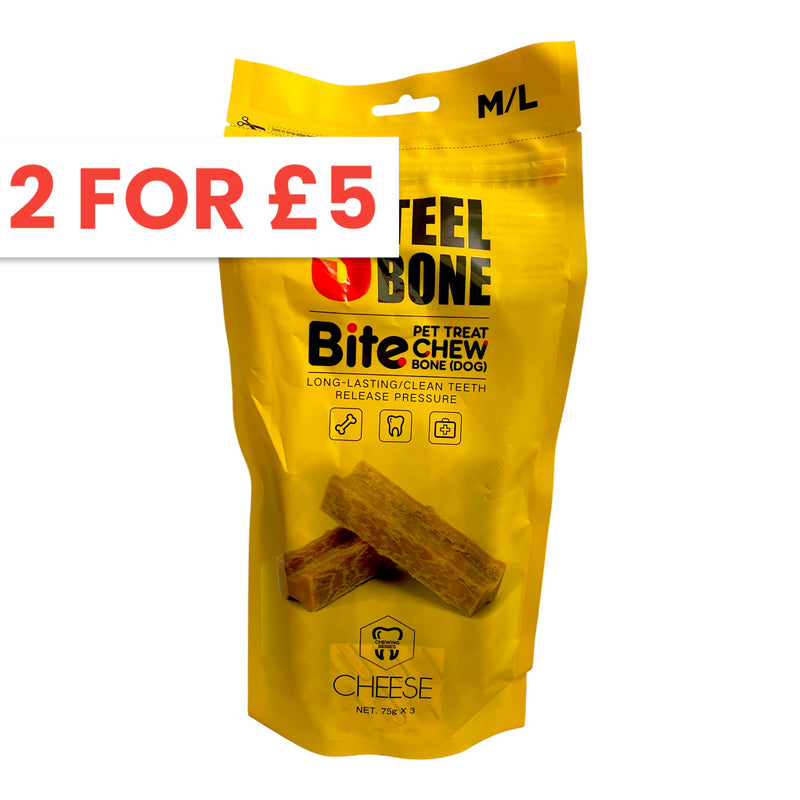 Steel Bone Cheese Dog Treat 75g x 3