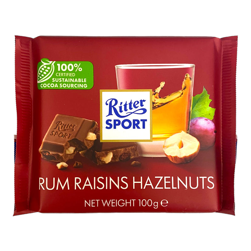 Ritter Sport Rum Raisins Hazelnut Chocolate 100g