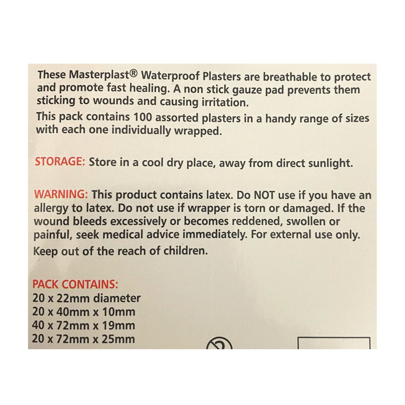 Masterplast Waterproof Assorted Plasters 100pk