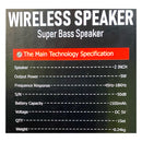 Wireless Super Bass Speaker 1500mAh