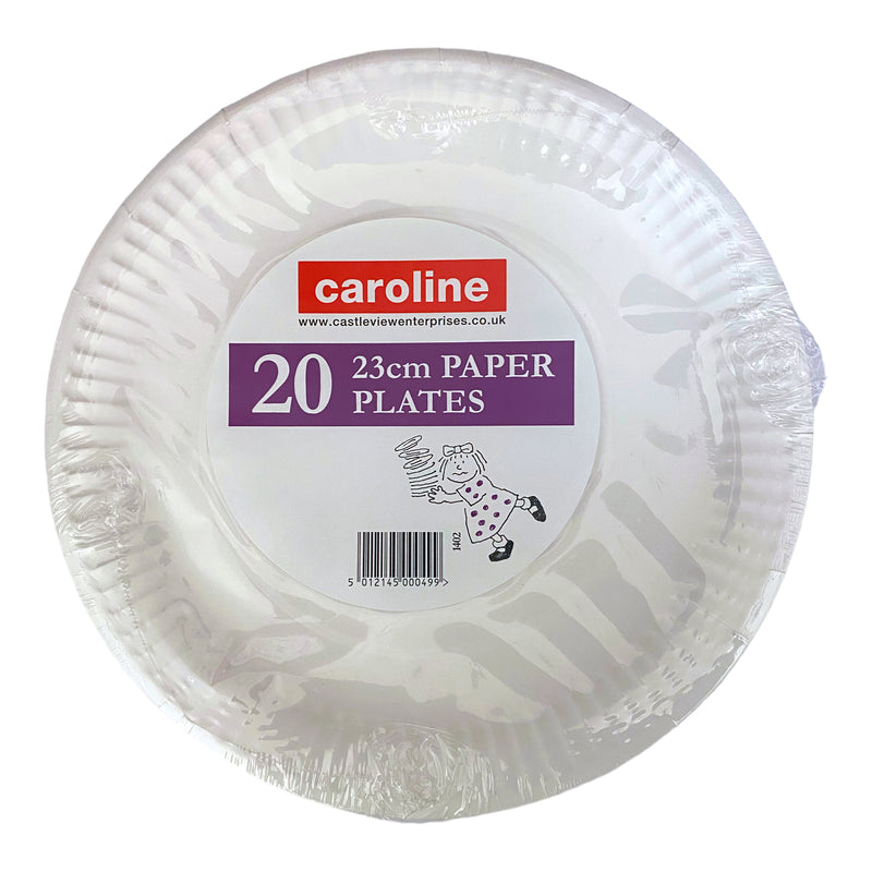 Caroline Paper Plates White 23cm x 20