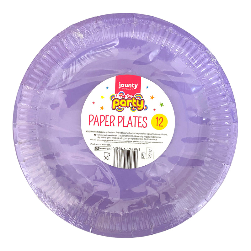 Jaunty Paper Plates Purple x 12