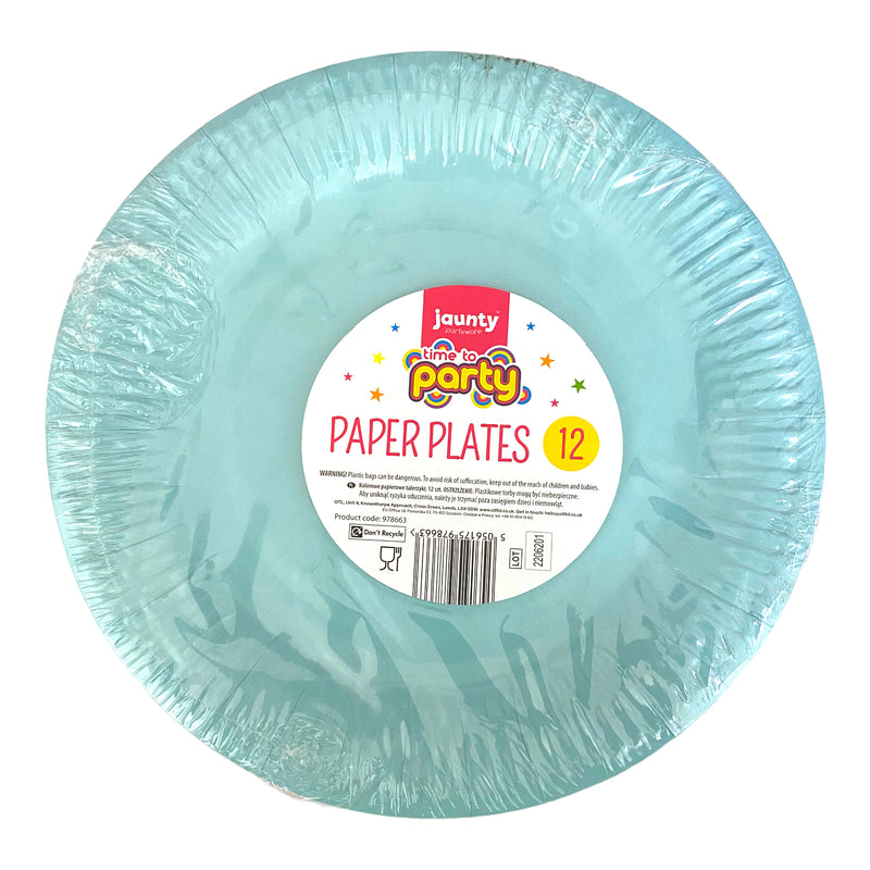 Jaunty Paper Plates Blue x 12