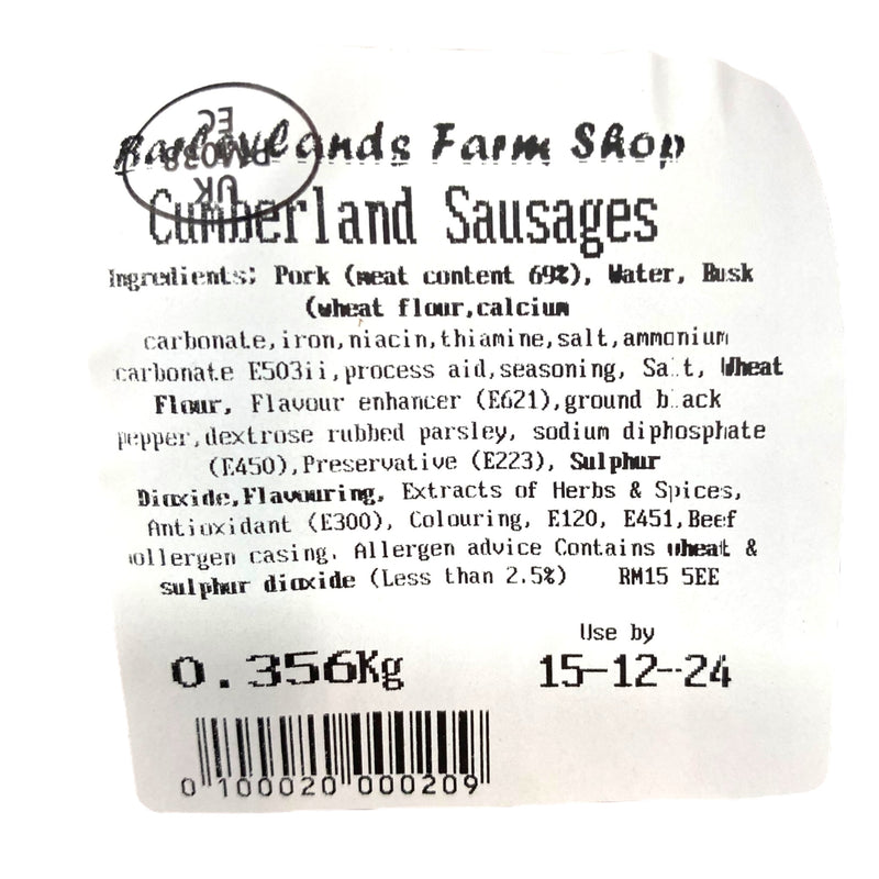 Cumberland Sausages 356g