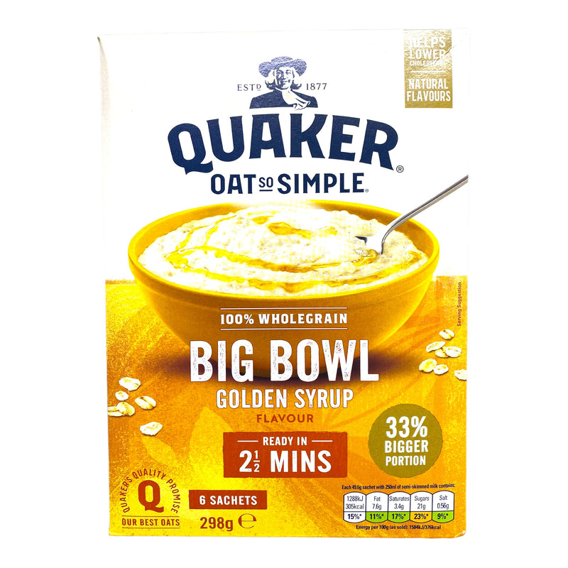 Quaker Oats Big Bowl Golden Syrup 6pk