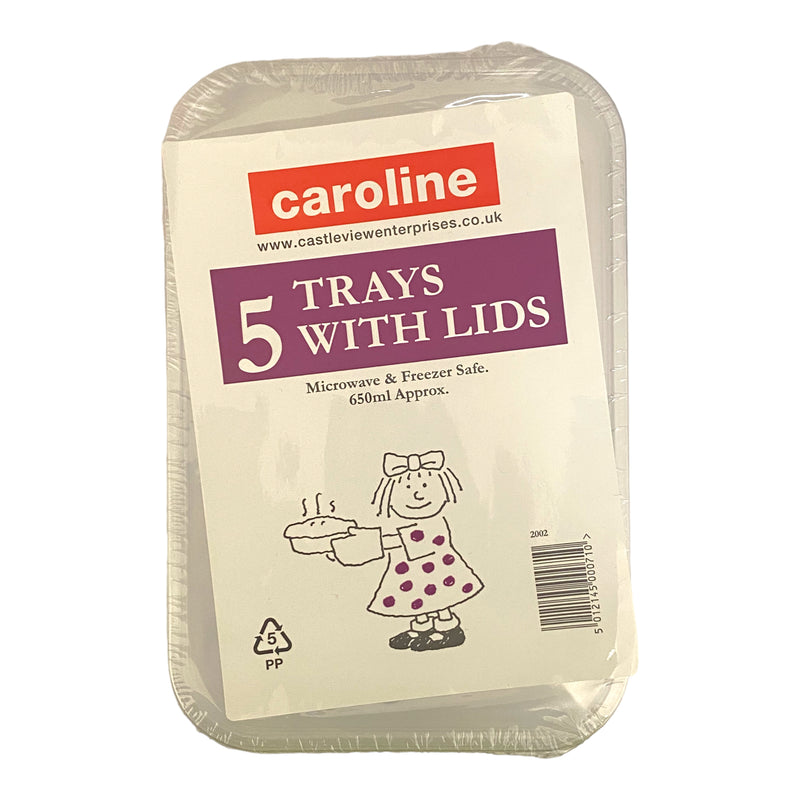 Caroline Trays With Lids x 5pk