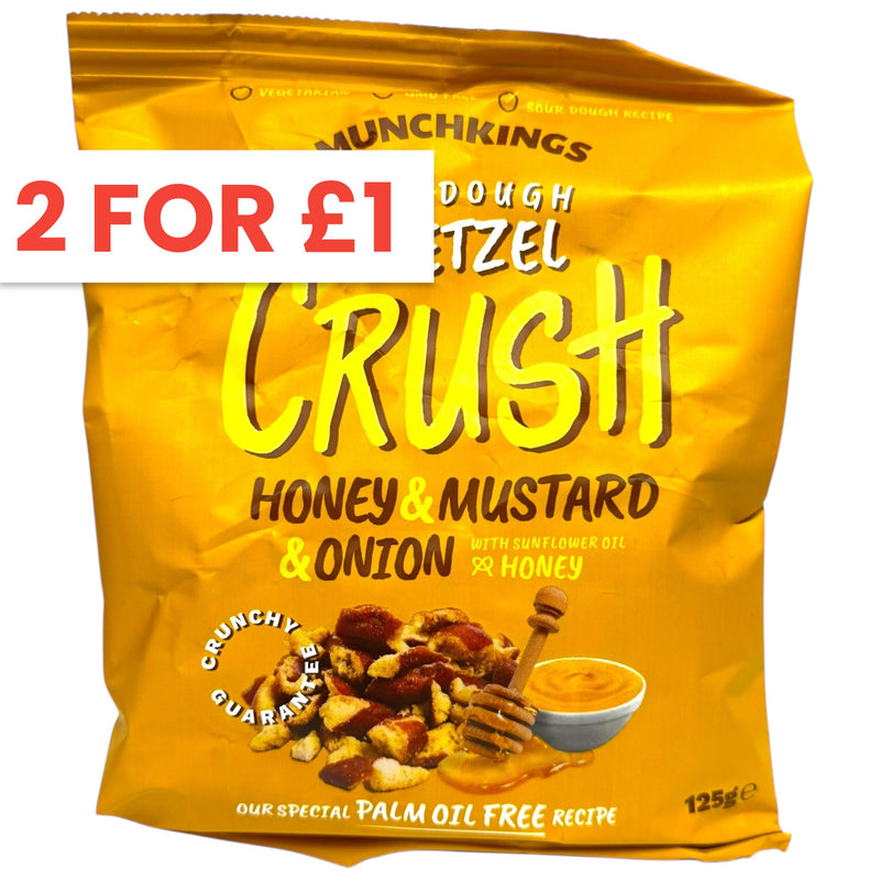 Munchkings Crush Pretzel Honey Mustard & Onion 125g