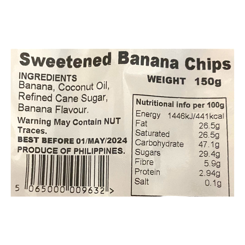 Golden Sunrise Foods Sweetened Banana Chips 150g