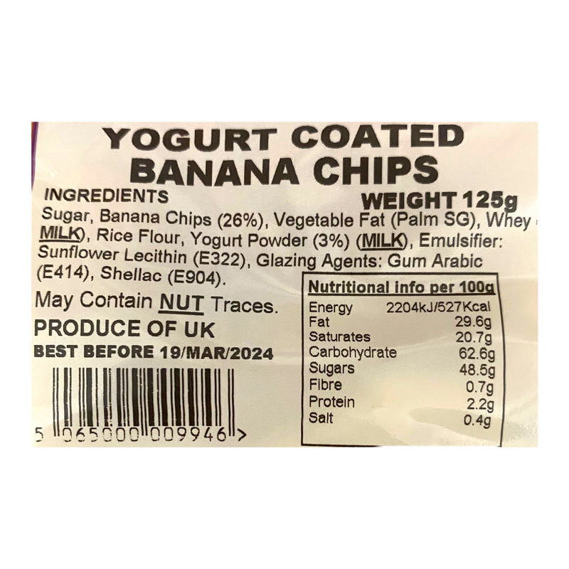Golden Sunrise Foods Yogurt Coated Banana Chips 125g