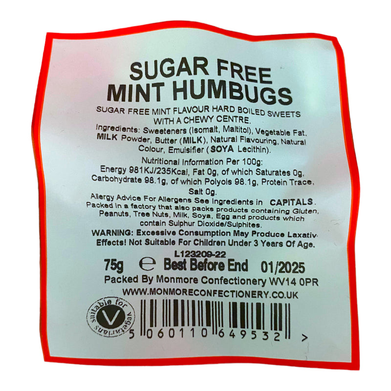 Sugar Free Mint Humbugs 75g