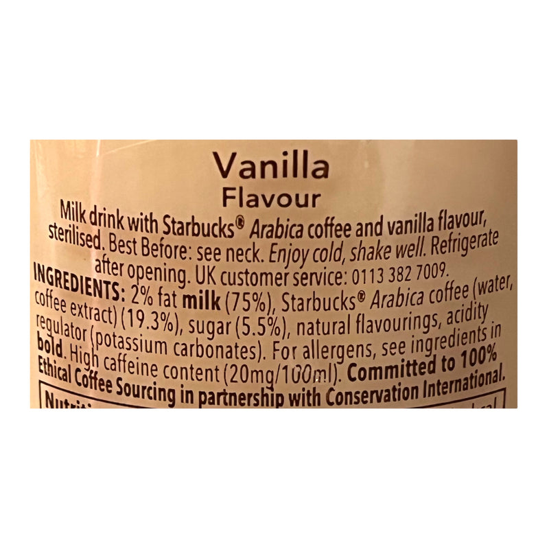 Starbucks Frappuccino Classic Vanilla Coffee 250ml