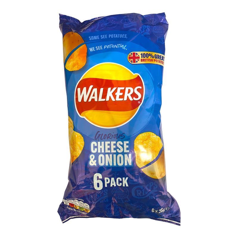 Walkers Glorious Cheese & Onion 6pk