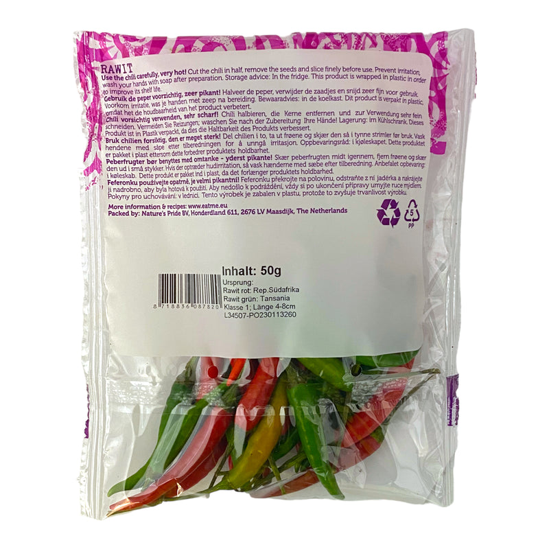 Small Chilli Pack Mixed Chillies - Pack 50g