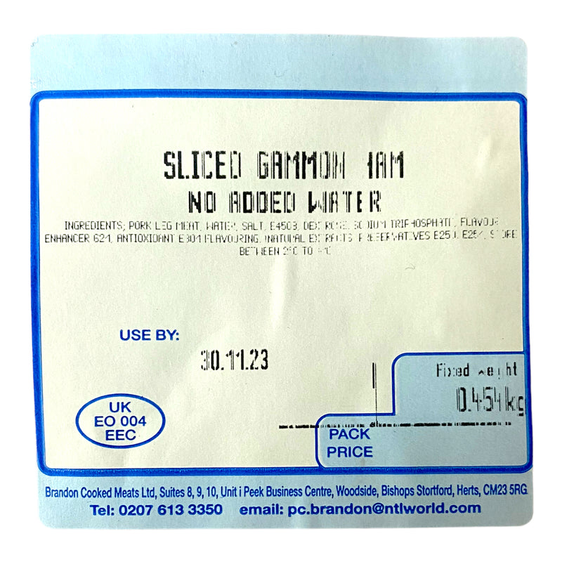 Sliced Gammon Ham 454g