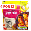 Packaging of sweet chili seasoning with promotional text on a white background