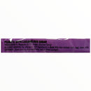 Purple candy bar wrapper with text on a white background