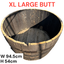 Wooden barrel with dimensions labeled on a white background