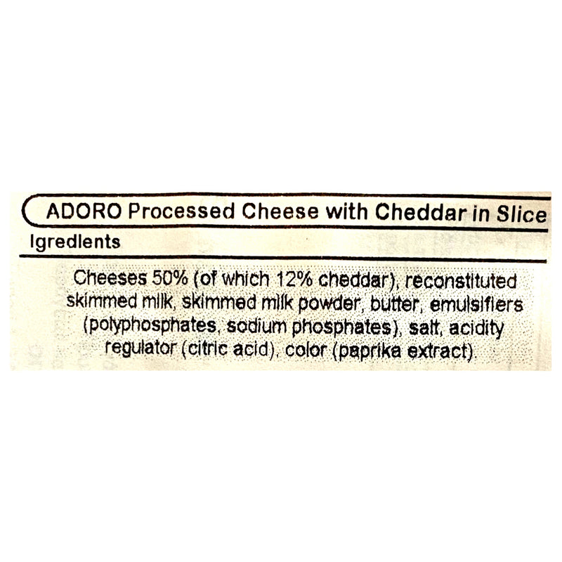 Adoro Processed Cheddar Slices 200g