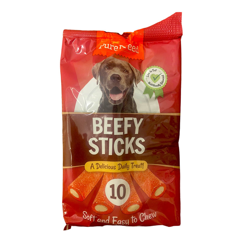 Purebreed Beefy Sticks 10pk 200g