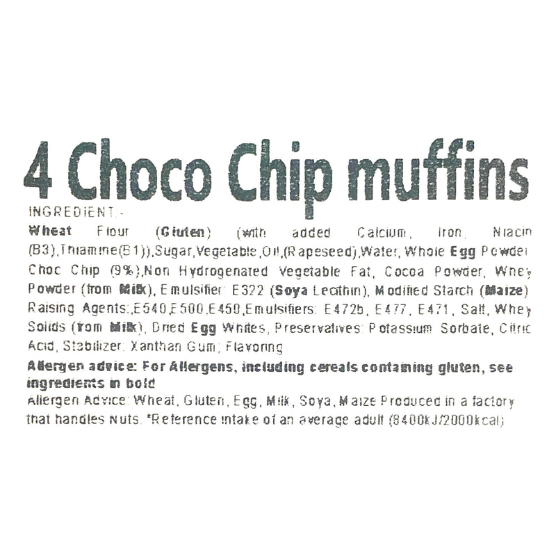 Cake Basket Choco Chip Muffins x 4