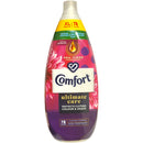 Bottle of Comfort detergent with colorful label on a white background