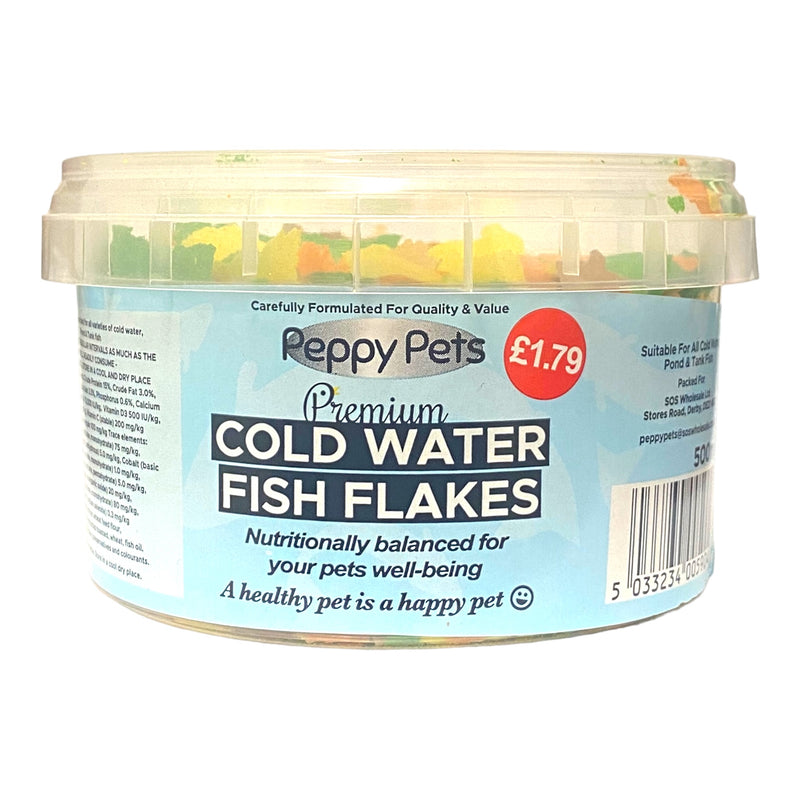 Peppy Pets Premium Cold Water Fish Flakes 500ml
