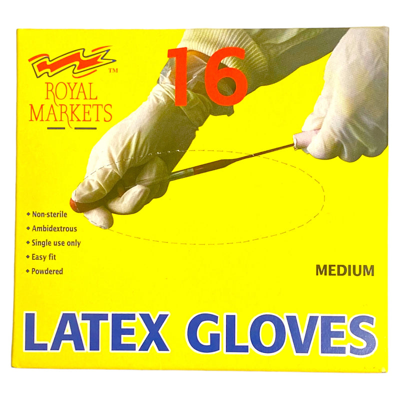 Royal Markets Medium Latex Gloves x 16