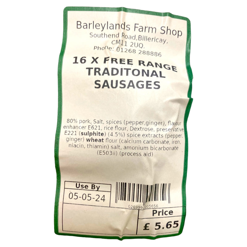 Free Range Traditional Sausages x16