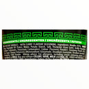 Label with ingredients list for instant noodles on a white background