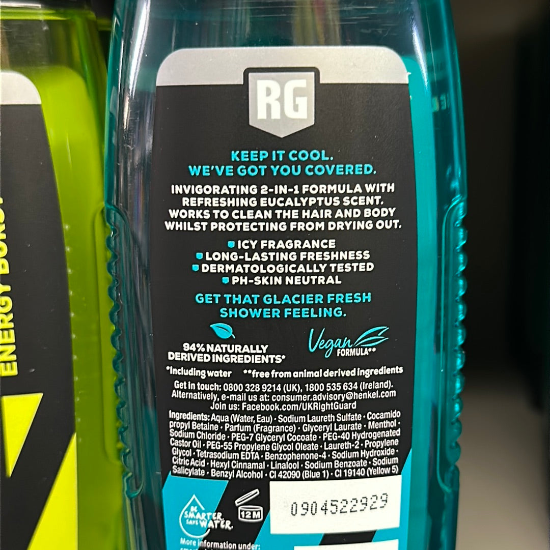Right Guard Xtra Cool Shower Gel 250ml Barleylands Farm Shop